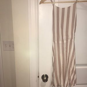 Mauve and white striped Lulus dress